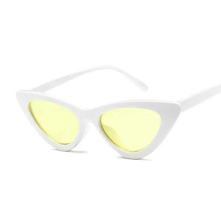 Modern Vintage Cateye Sunglasses Cool Women Retro Small Cat Eye Sun Glasses Elegant Designer Colorful Eyewear For Female Polarised Cat Eye Sunglasses for Women, 100% UV Protection Retro Narrow Pointy Cateye Womens Sunglasses